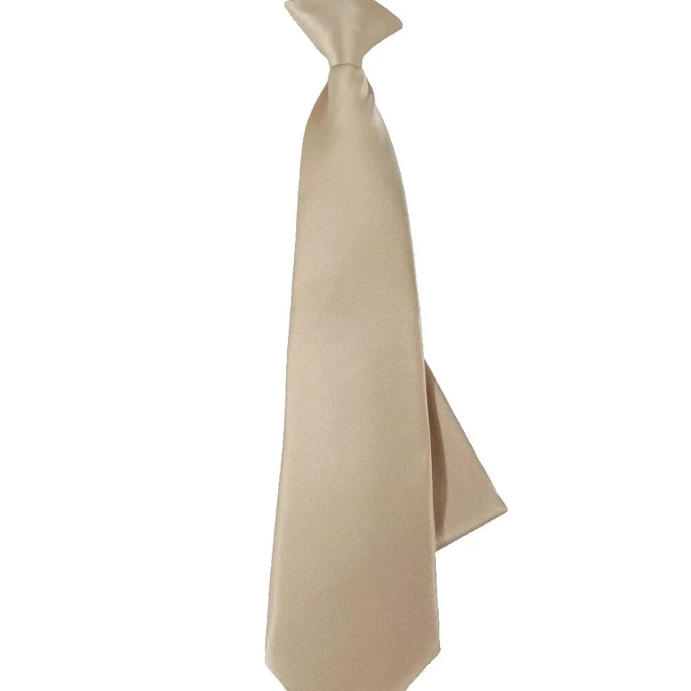 St. Patrick Boy's Clip-on Tie Hanky Set Light Pink Solid 100% Polyester 12